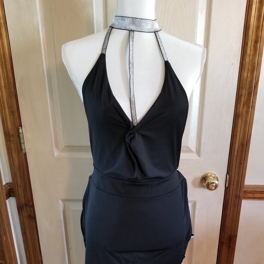 Black caged dress large